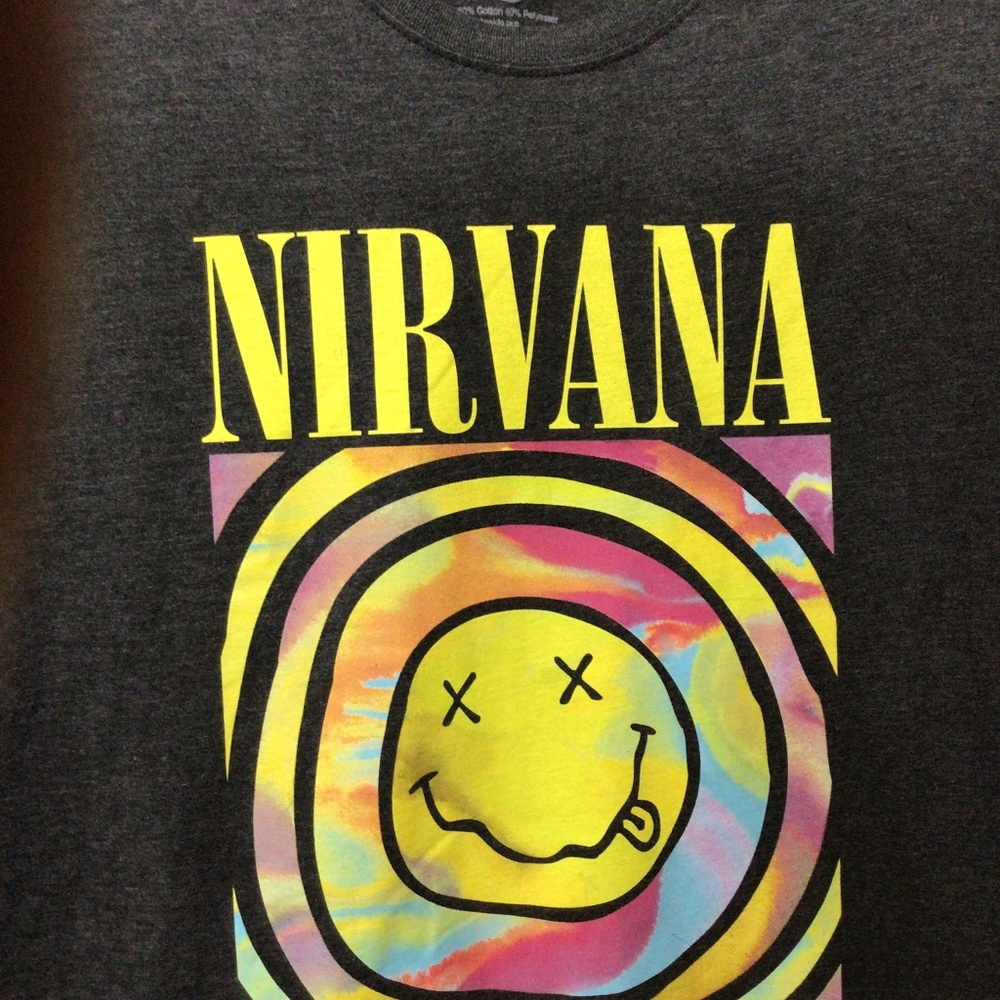 Nirvana Band Casual Crew Neck Graphic Shirt Adult Men Women Unisex Gray Size 2XL
